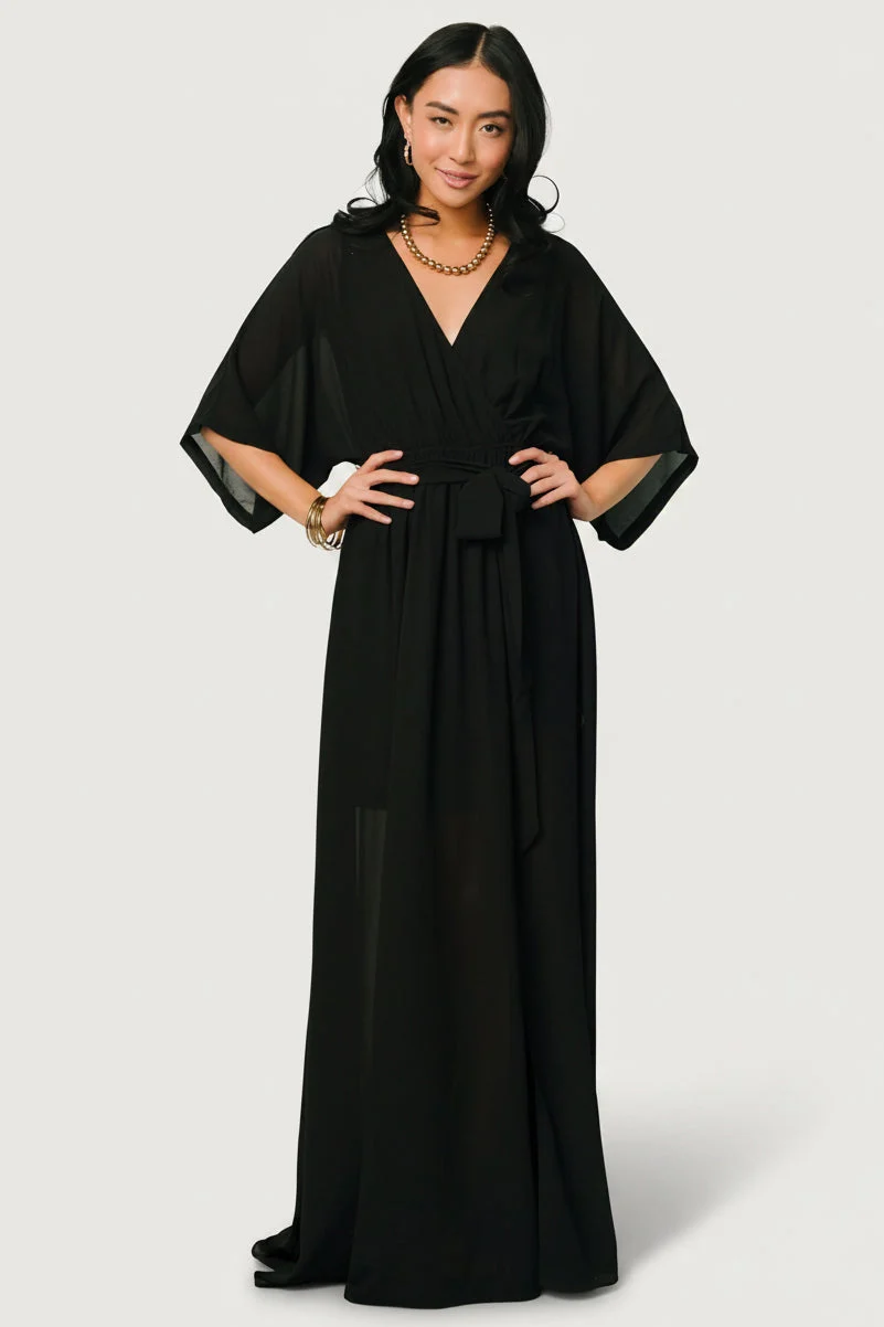 Kia Kimono Maxi Dress — Black, Nursing 5 Kia Kimono Maxi Dress — Black, Nursing