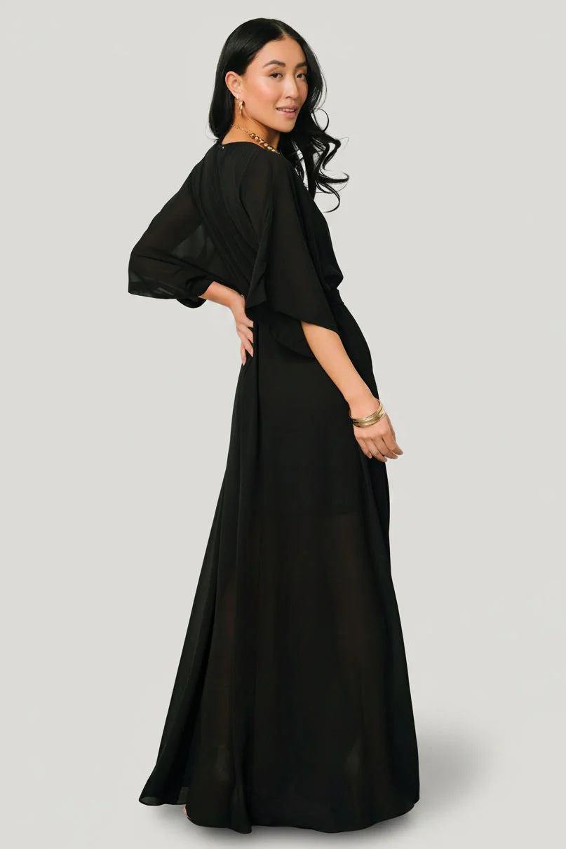 Kia Kimono Maxi Dress — Black, Nursing 6 Kia Kimono Maxi Dress — Black, Nursing