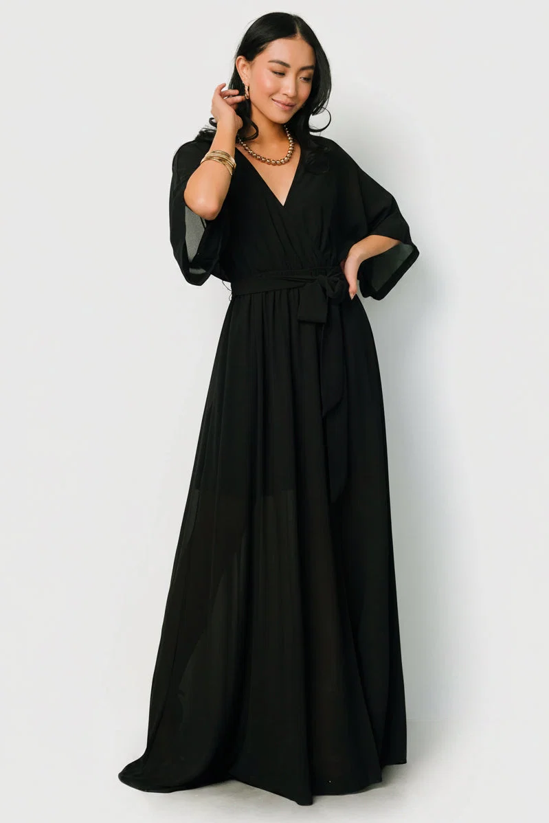 Kia Kimono Maxi Dress — Black, Nursing 7 Kia Kimono Maxi Dress — Black, Nursing