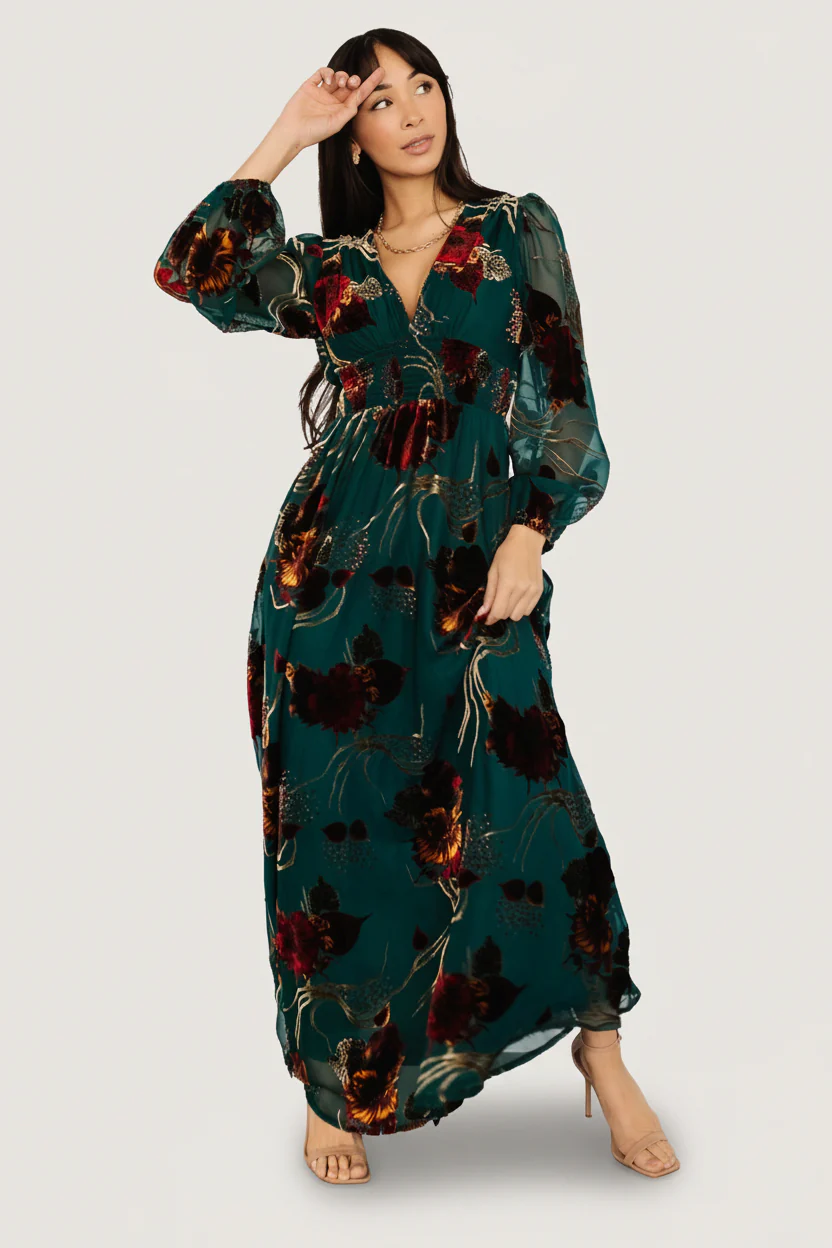 Mikla Burnout Velvet Maxi - Jade Multi 18 Mikla Burnout Velvet Maxi - Jade Multi