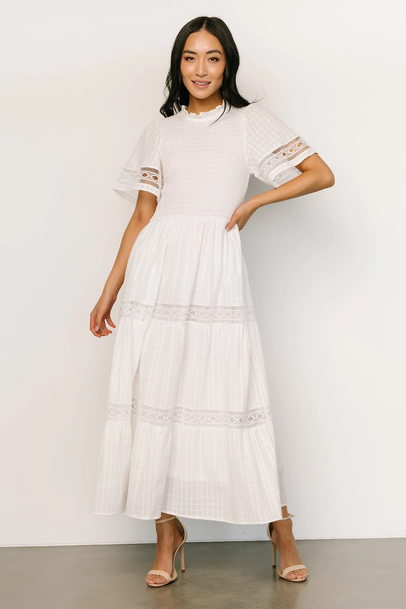 Loveland Geo Lace Maxi Dress - Off-White