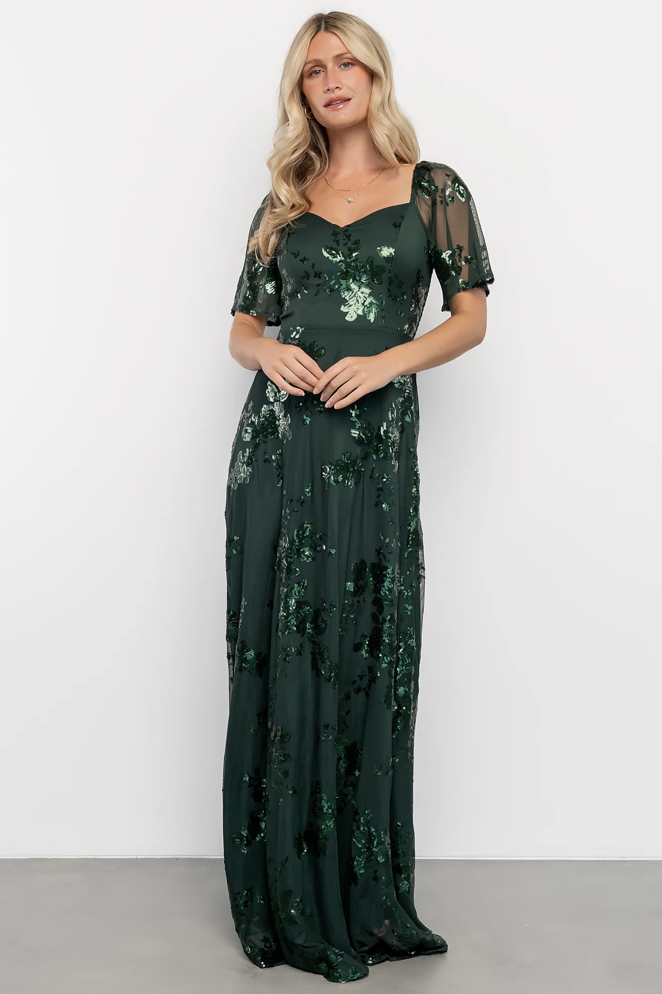 Karina Sequin Maxi Dress — Dark Green Gown 15 Karina Sequin Maxi Dress — Dark Green Gown