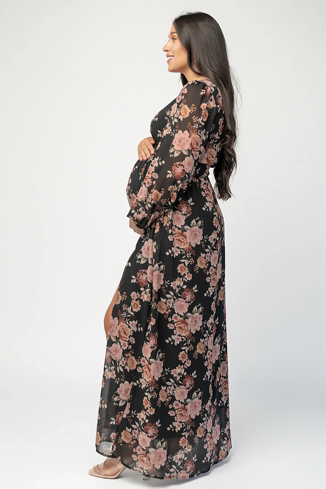 Adira Maxi Dress — Black & Mauve Floral 6 Adira Maxi Dress — Black & Mauve Floral