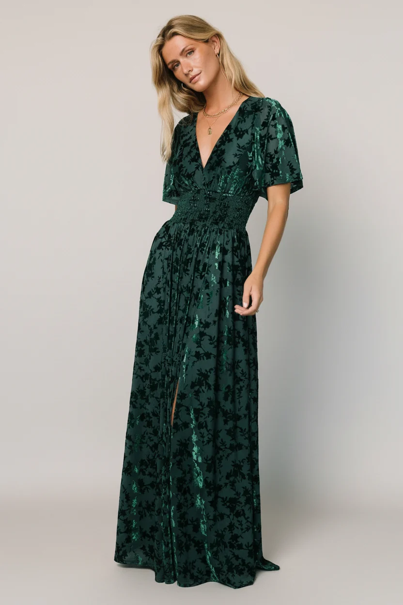 Veronica Velvet Maxi Dress — Smocked Waist 3 Veronica Velvet Maxi Dress — Smocked Waist