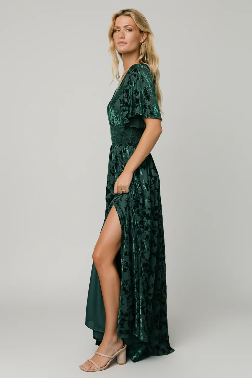 Veronica Velvet Maxi Dress — Smocked Waist 5 Veronica Velvet Maxi Dress — Smocked Waist