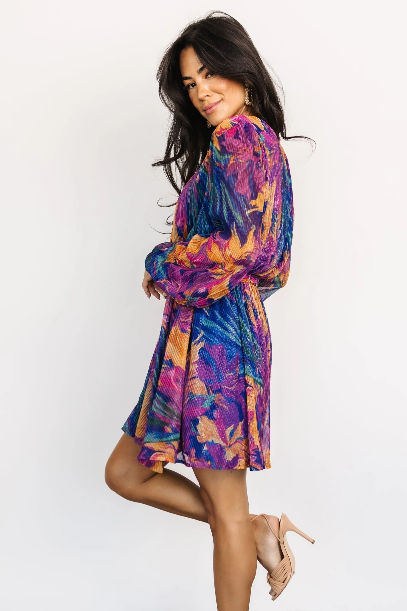 Rev Mini Dress - Pleated Blue Multi Mini Dress