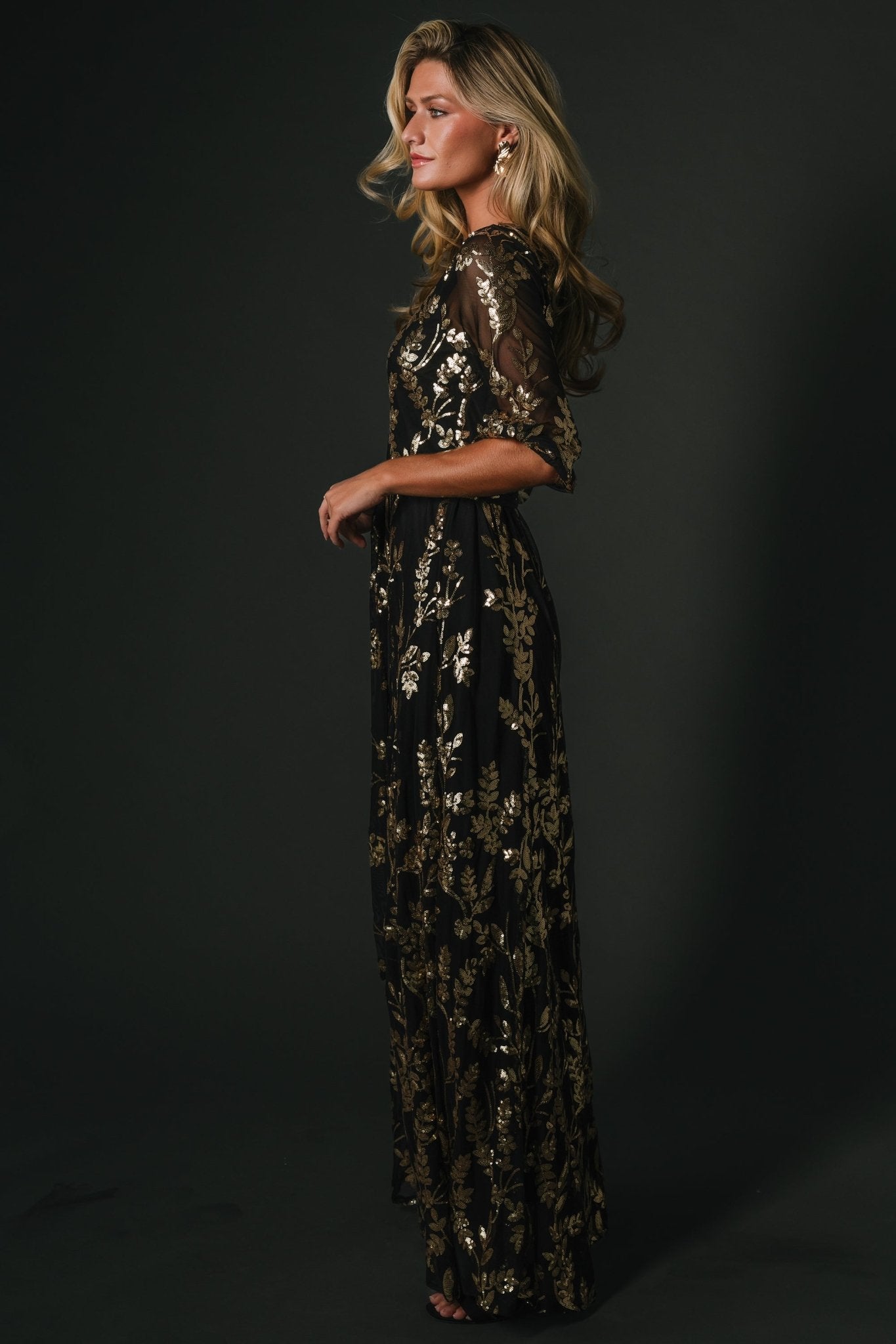 Destiny Sequin Maxi Dress – Black & Gold 5 Destiny Sequin Maxi Dress – Black & Gold