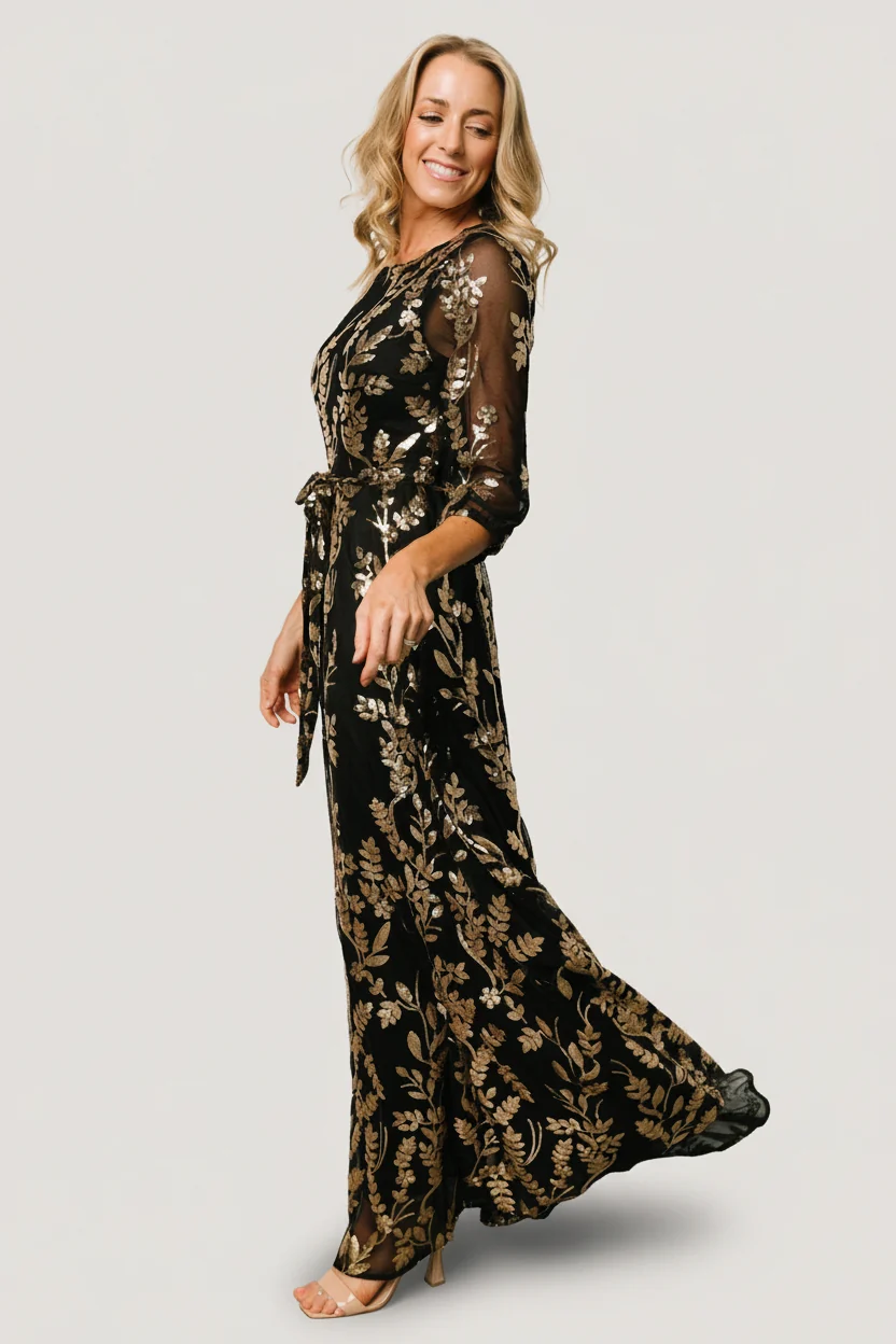 Destiny Sequin Maxi Dress – Black & Gold 7 Destiny Sequin Maxi Dress – Black & Gold