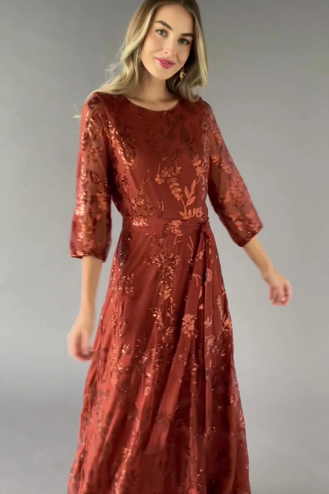 Destiny Sequin Maxi Dress - Cinnamon Gown