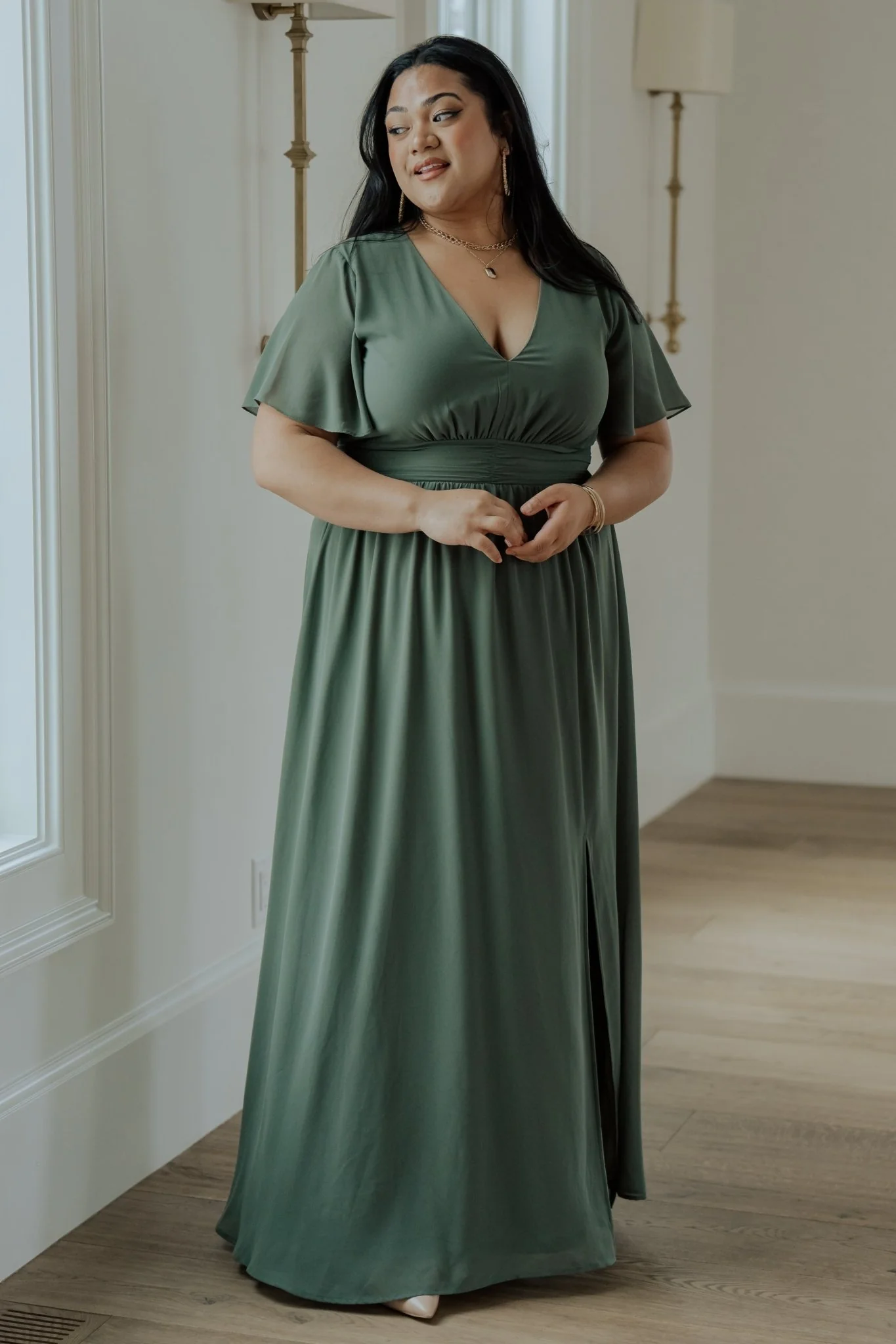 Ramona Maxi Dress - Dark Sage Chiffon Maxi 3 Ramona Maxi Dress - Dark Sage Chiffon Maxi