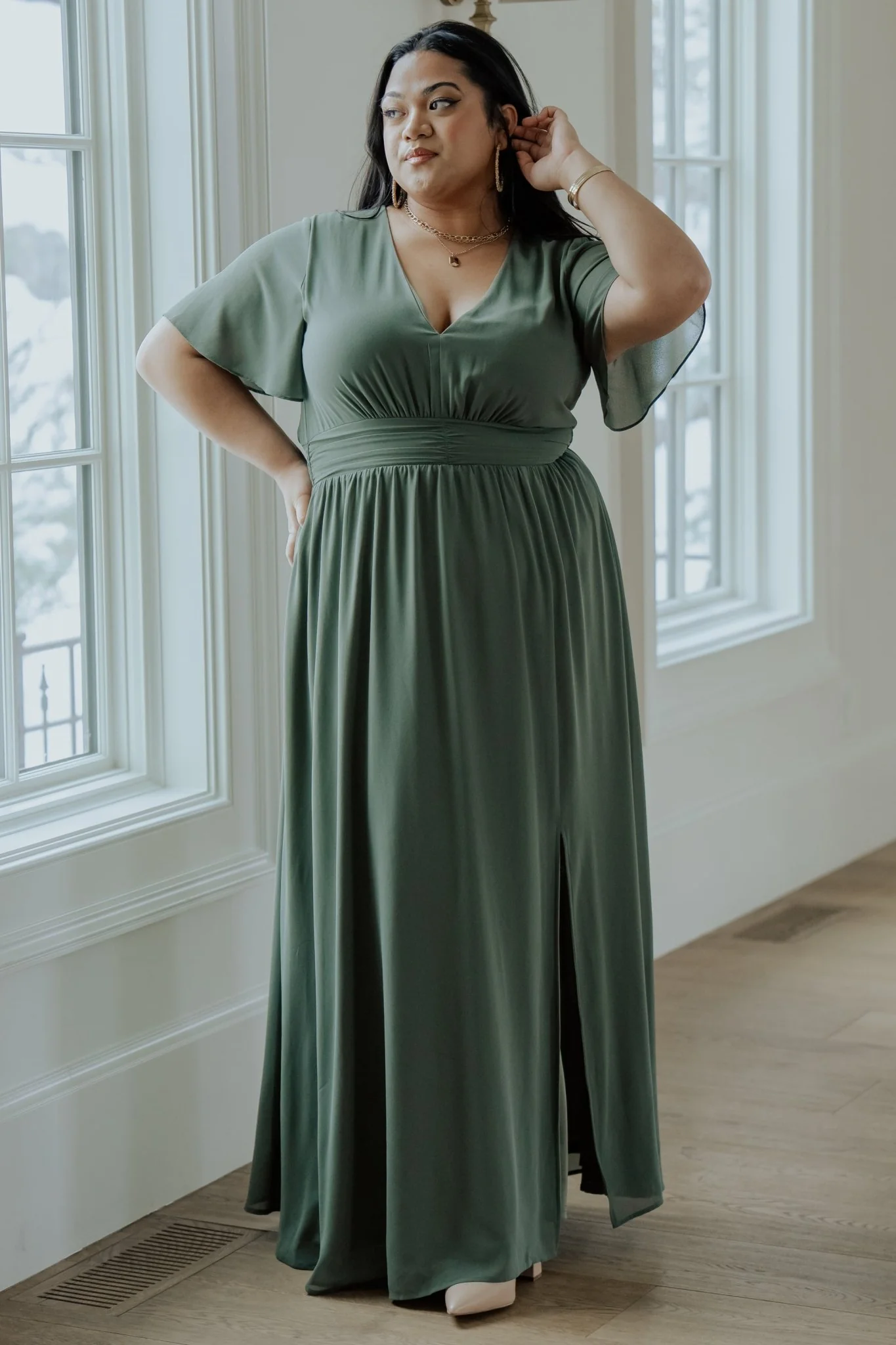 Ramona Maxi Dress - Dark Sage Chiffon Maxi 5 Ramona Maxi Dress - Dark Sage Chiffon Maxi