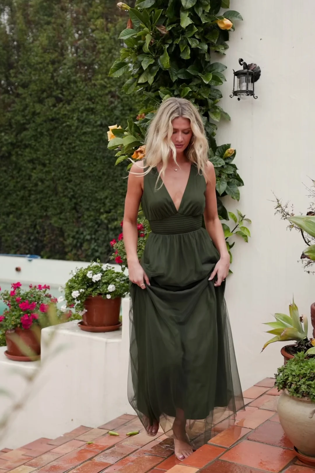 Kamila Tulle Maxi Dress — Juniper Green 3 Kamila Tulle Maxi Dress — Juniper Green