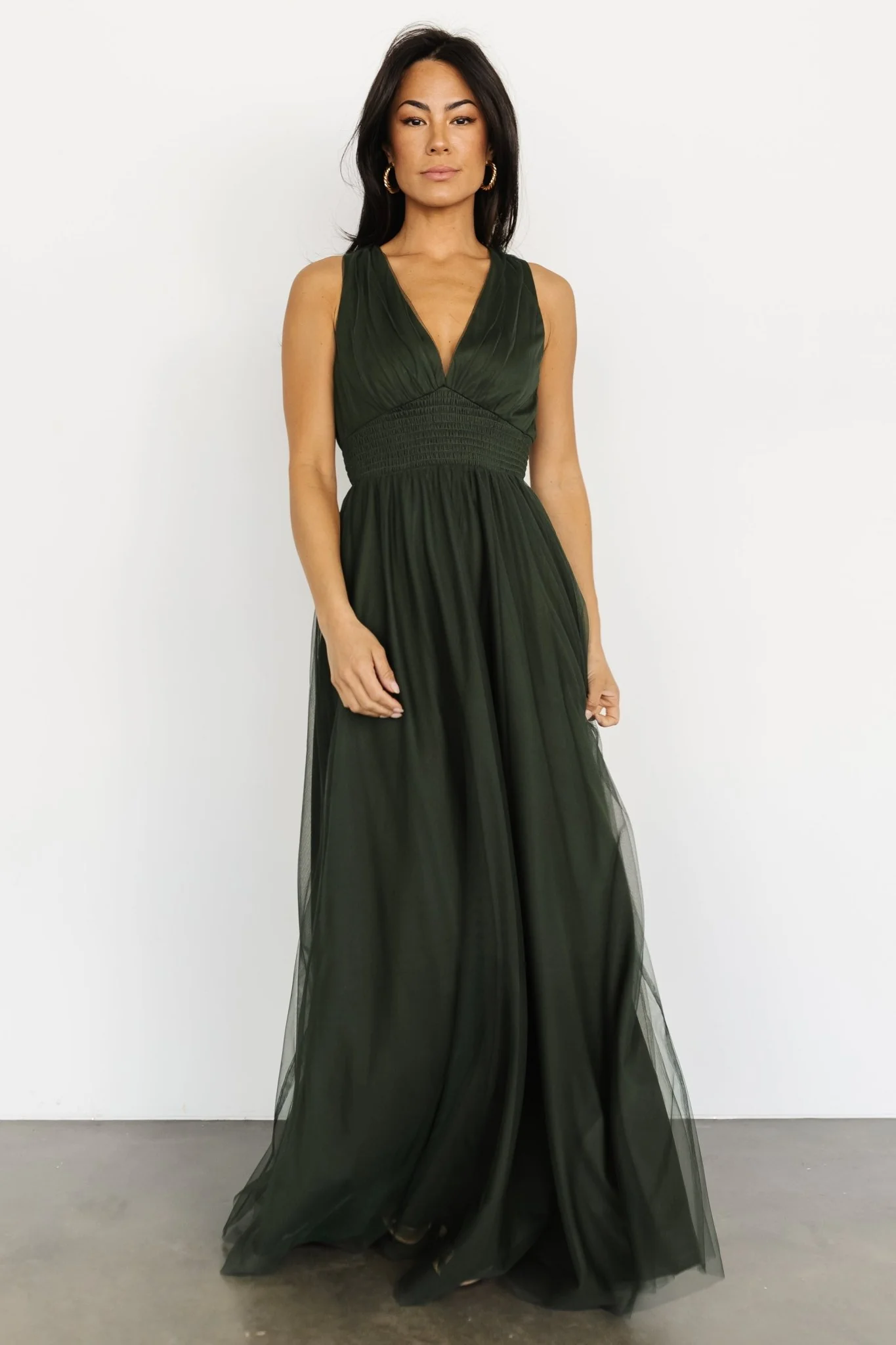 Kamila Tulle Maxi Dress — Juniper Green 4 Kamila Tulle Maxi Dress — Juniper Green