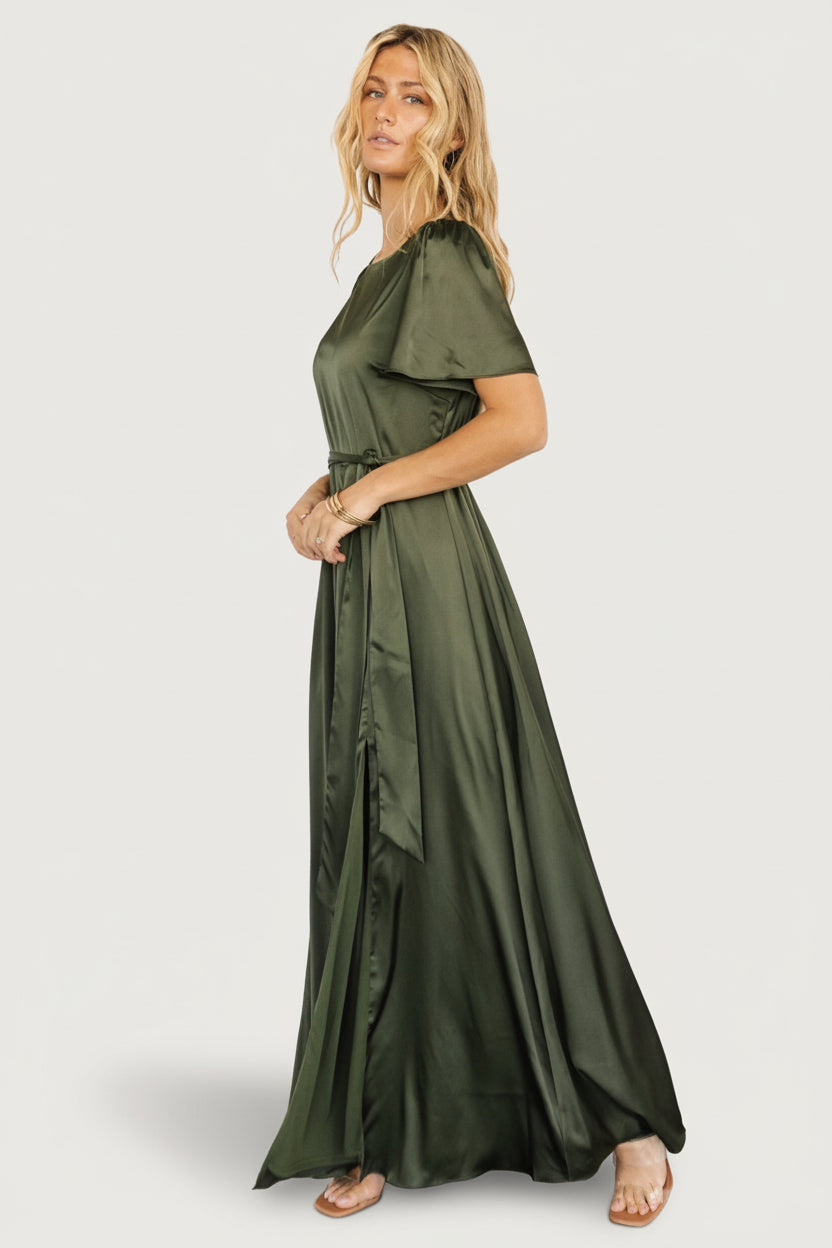 Agnes Satin Maxi Dress — Juniper Green Maxi 5 Agnes Satin Maxi Dress — Juniper Green Maxi