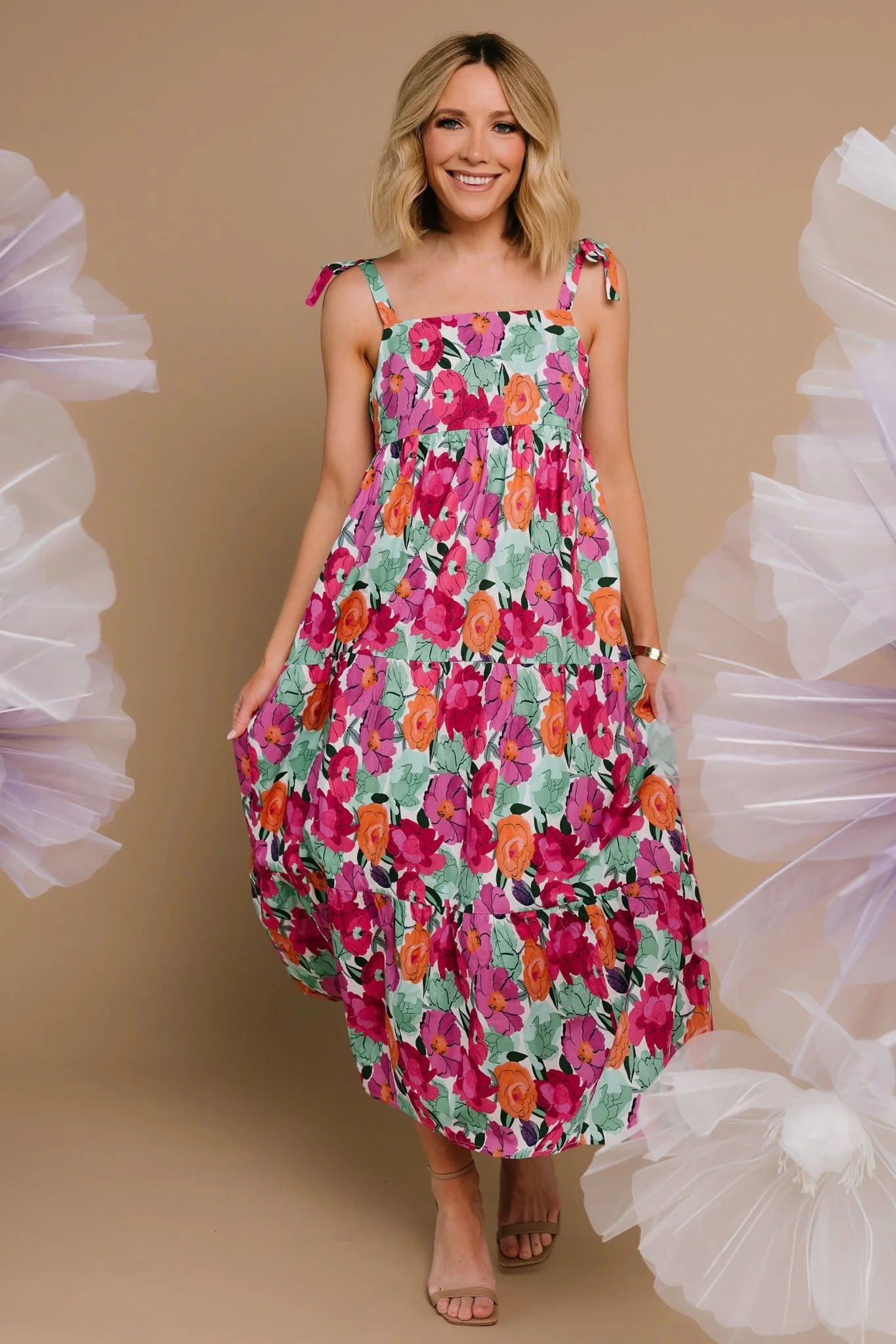 Lakewood Tie Dress Pink Multi Floral Midi 14 Lakewood Tie Dress Pink Multi Floral Midi