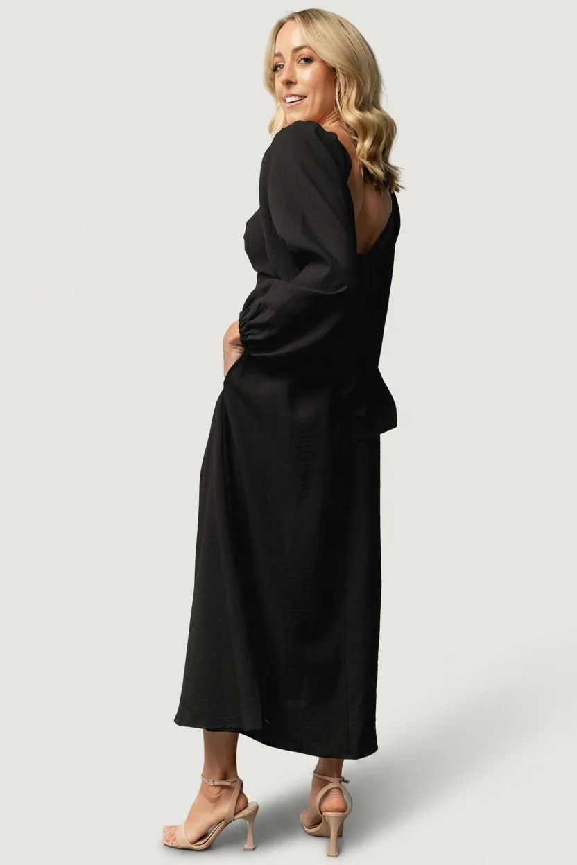 Rosalie Back Tie Midi Dress - Hidden Pockets 5 Rosalie Back Tie Midi Dress - Hidden Pockets
