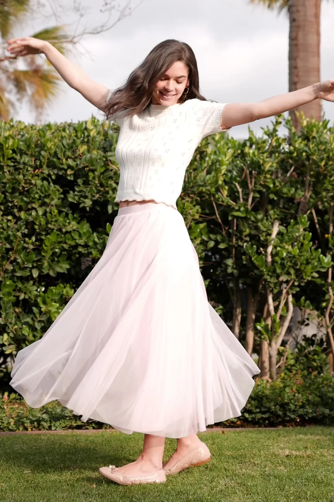 Mila Tulle Skirt, Rosy Pink Lined Waist