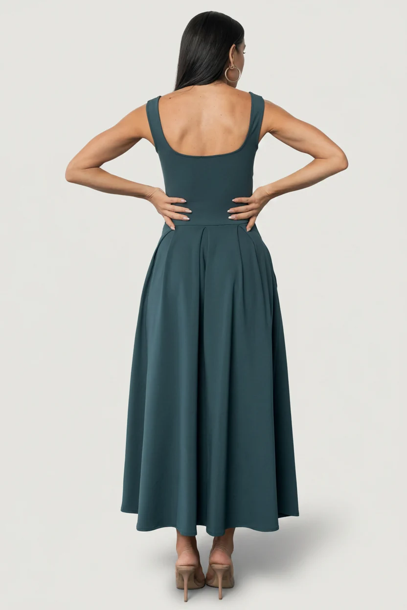 Giavanna Maxi Dress — Dark Green Square Neck 4 Giavanna Maxi Dress — Dark Green Square Neck