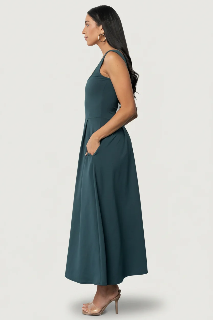 Giavanna Maxi Dress — Dark Green Square Neck 5 Giavanna Maxi Dress — Dark Green Square Neck
