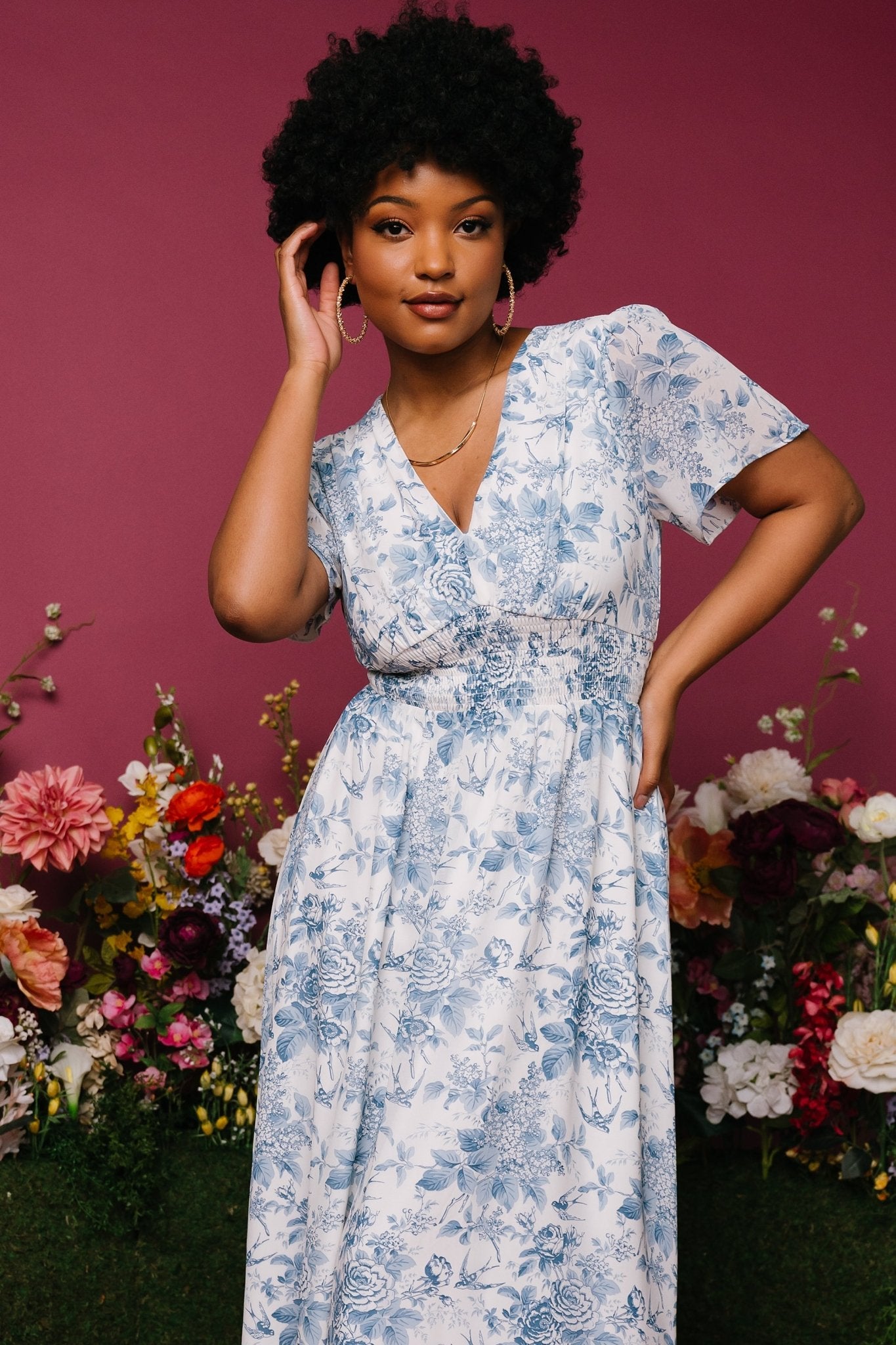 Birdie Maxi Dress — Off White Blue Floral Maxi 5 Birdie Maxi Dress — Off White Blue Floral Maxi