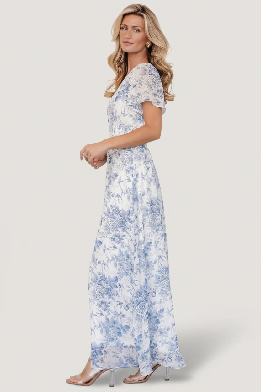 Birdie Maxi Dress — Off White Blue Floral Maxi 6 Birdie Maxi Dress — Off White Blue Floral Maxi