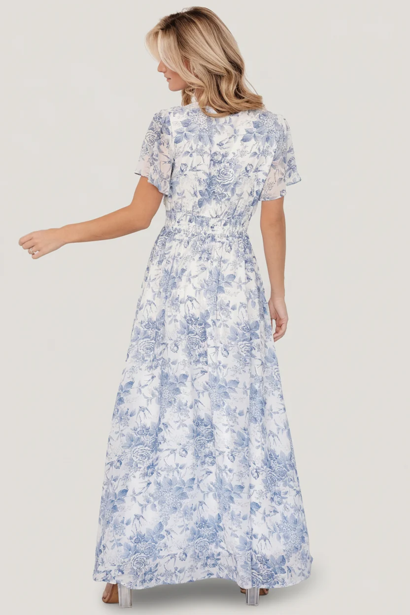 Birdie Maxi Dress — Off White Blue Floral Maxi 7 Birdie Maxi Dress — Off White Blue Floral Maxi