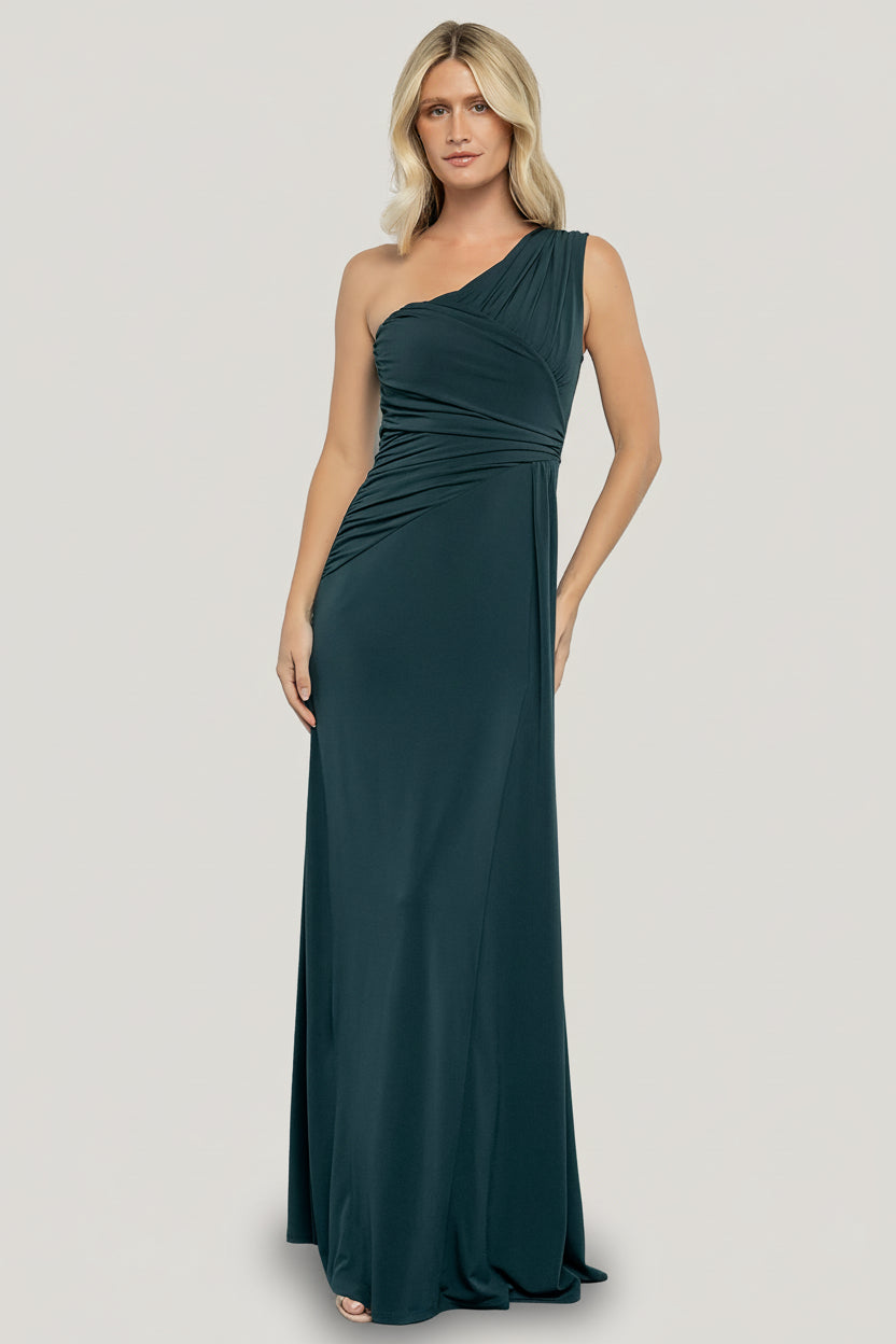 Adrianna One-Shoulder Maxi Gown - Deep Topaz