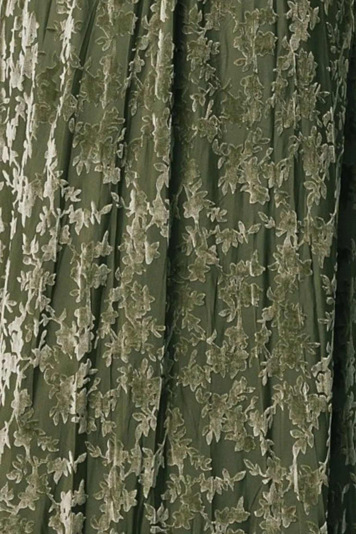 Everley Velvet Fabric Swatch - Dark Sage