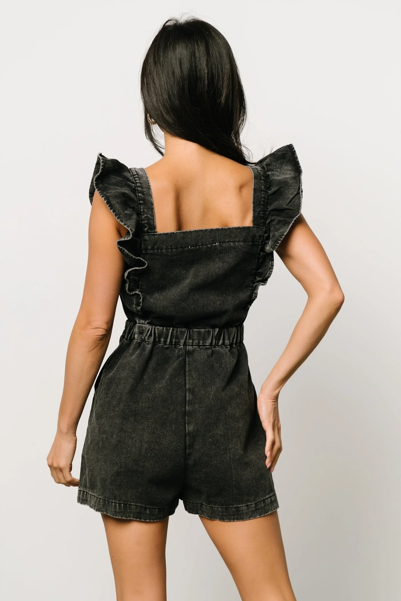 Montgomery Black Denim Romper with Pockets 4 Montgomery Black Denim Romper with Pockets