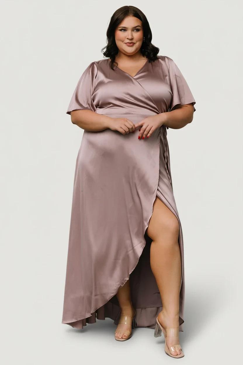 Vara Satin Maxi Wrap Dress — Lilac Wrap Maxi 4 Vara Satin Maxi Wrap Dress — Lilac Wrap Maxi