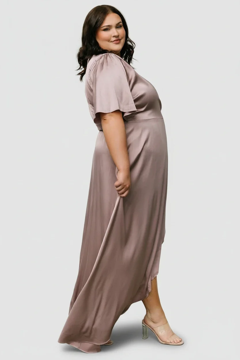 Vara Satin Maxi Wrap Dress — Lilac Wrap Maxi 8 Vara Satin Maxi Wrap Dress — Lilac Wrap Maxi