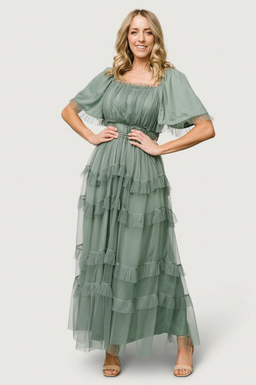 Magdalena Tulle Maxi Dress in Eucalyptus 13 Magdalena Tulle Maxi Dress in Eucalyptus