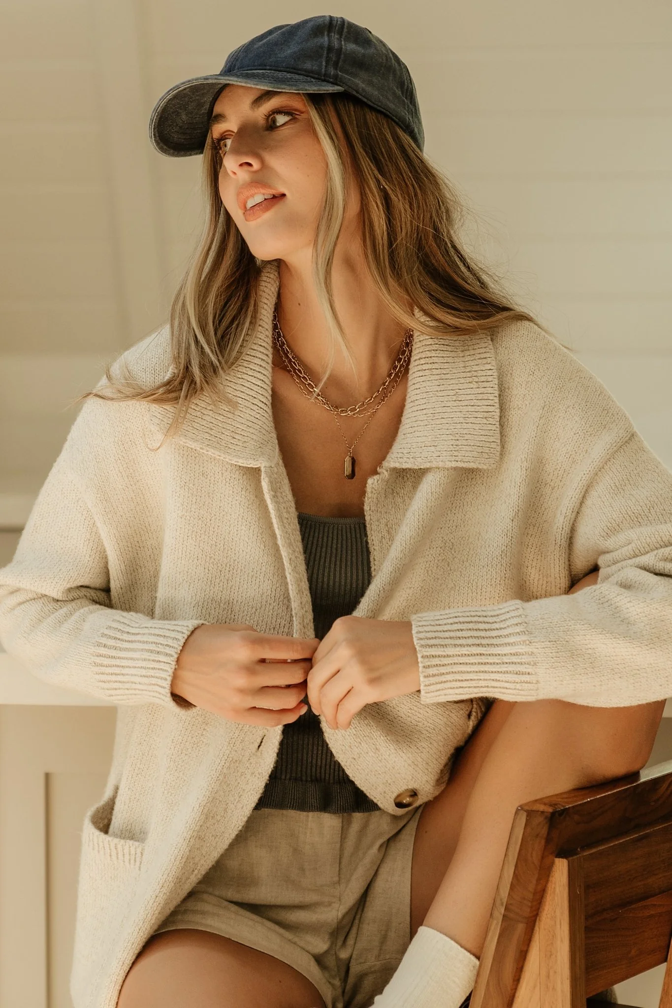 Ontario Long Button Cardigan - Oatmeal Ribbed 6 Ontario Long Button Cardigan - Oatmeal Ribbed
