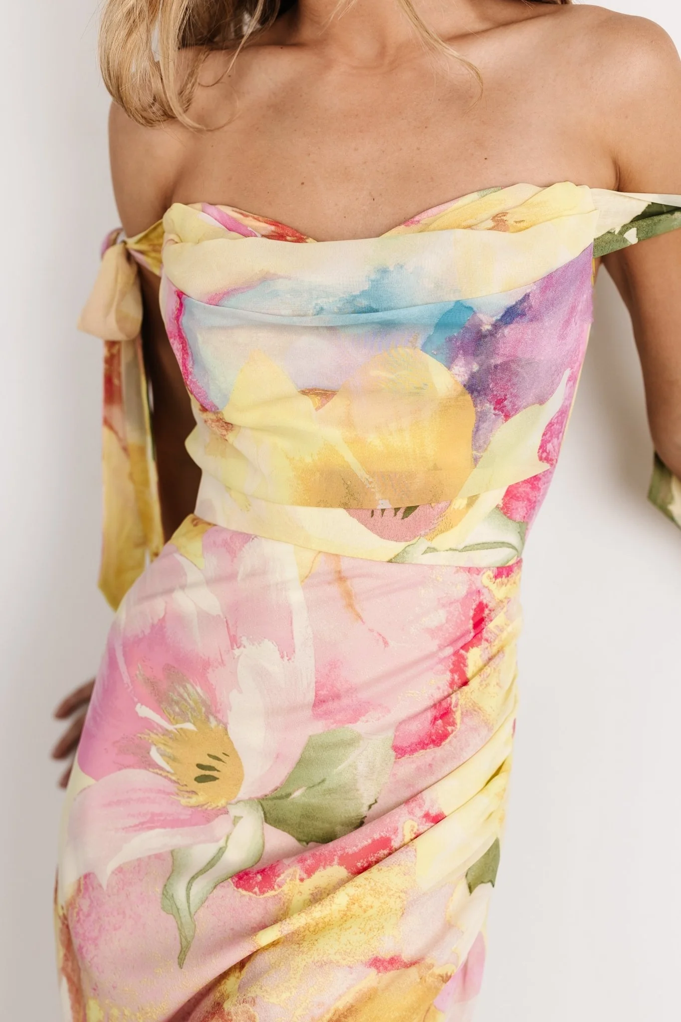 Allegra Off Shoulder Maxi Dress - Multi Floral 2 Allegra Off Shoulder Maxi Dress - Multi Floral