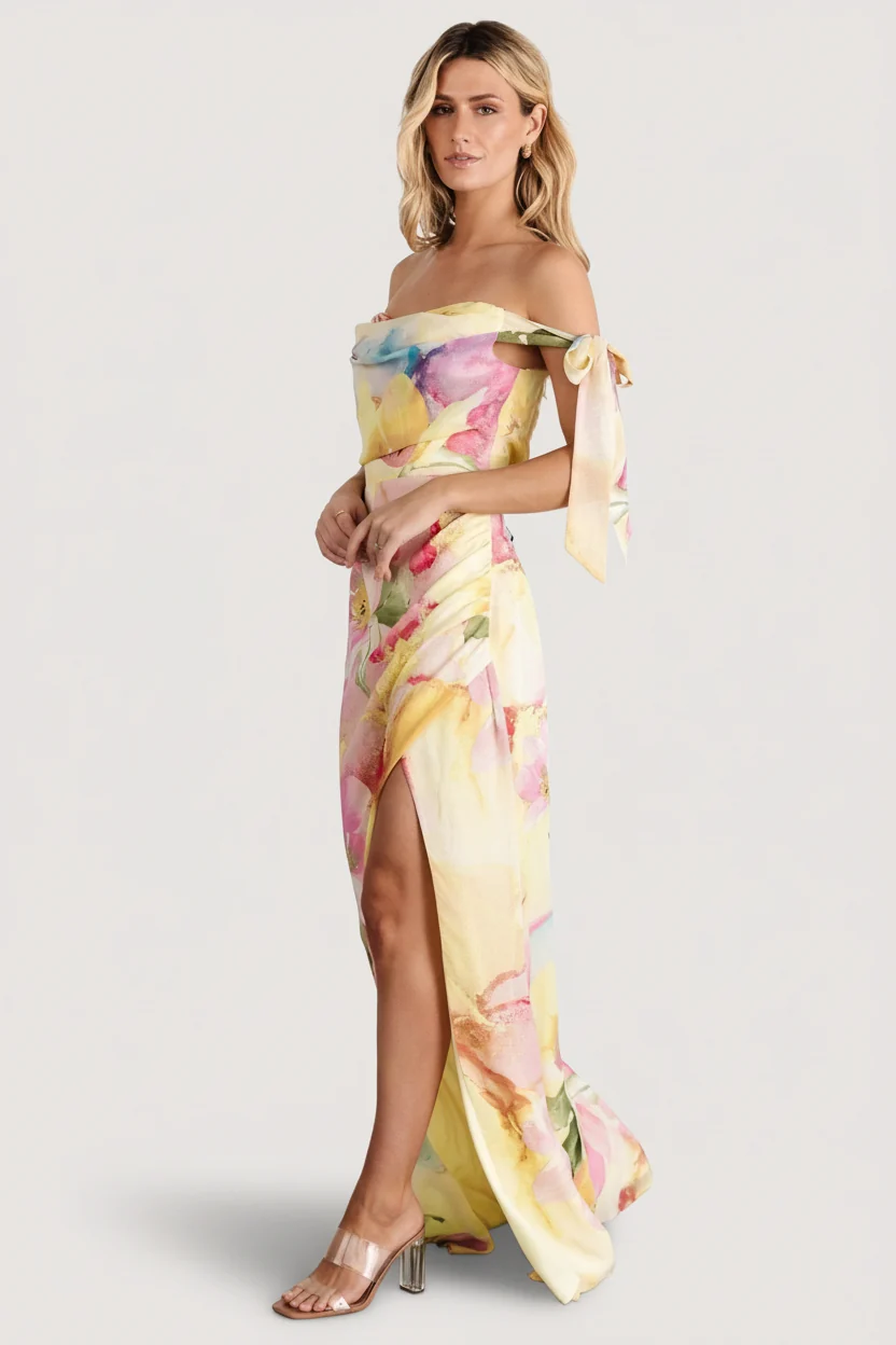 Allegra Off Shoulder Maxi Dress - Multi Floral 3 Allegra Off Shoulder Maxi Dress - Multi Floral