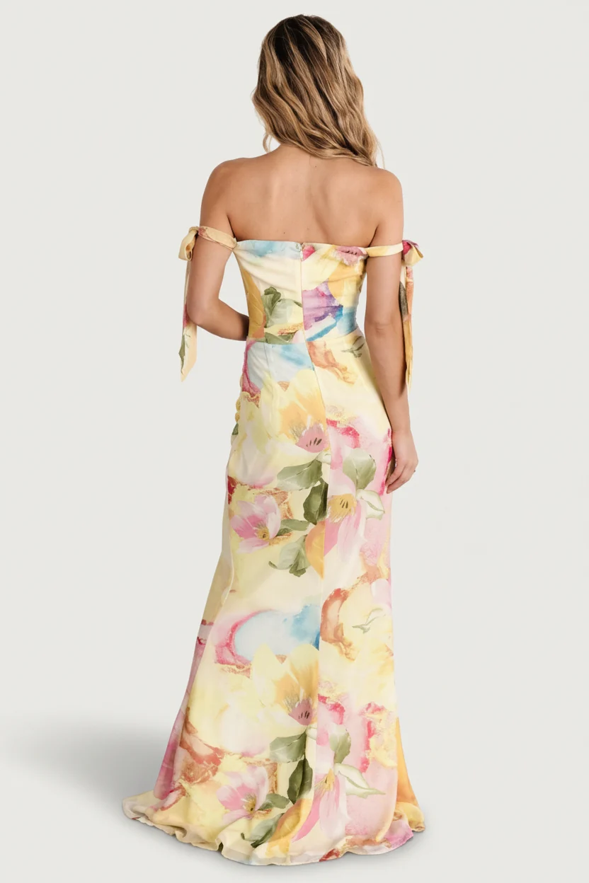 Allegra Off Shoulder Maxi Dress - Multi Floral 5 Allegra Off Shoulder Maxi Dress - Multi Floral