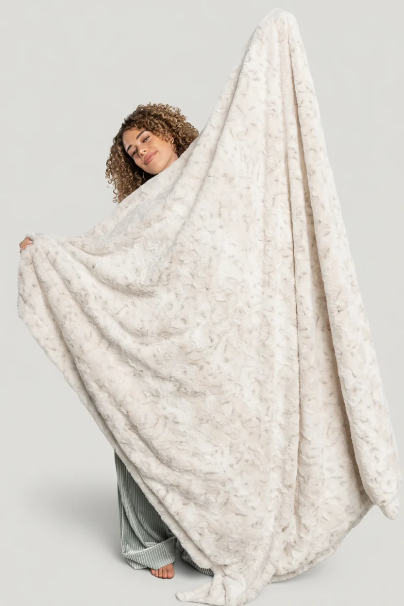 Cambria Plush Oversized Throw Blanket — Natural