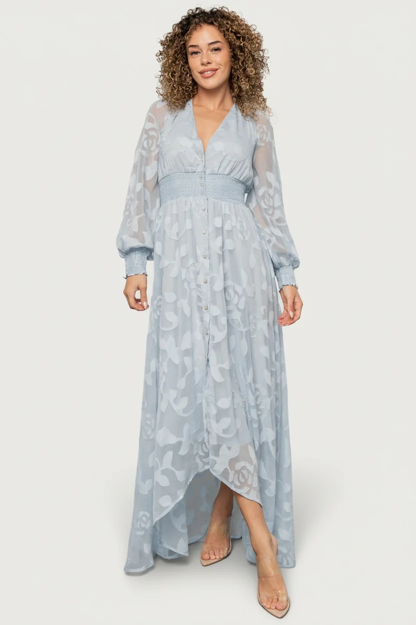 Daniella High-Low Maxi Dress - Light Blue