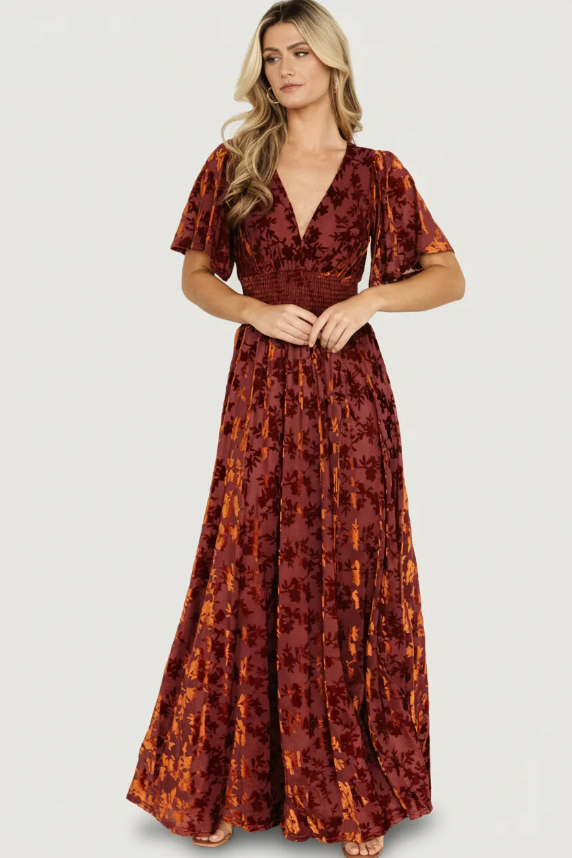 Veronica Velvet Maxi Dress — Embossed Velvet 14 Veronica Velvet Maxi Dress — Embossed Velvet