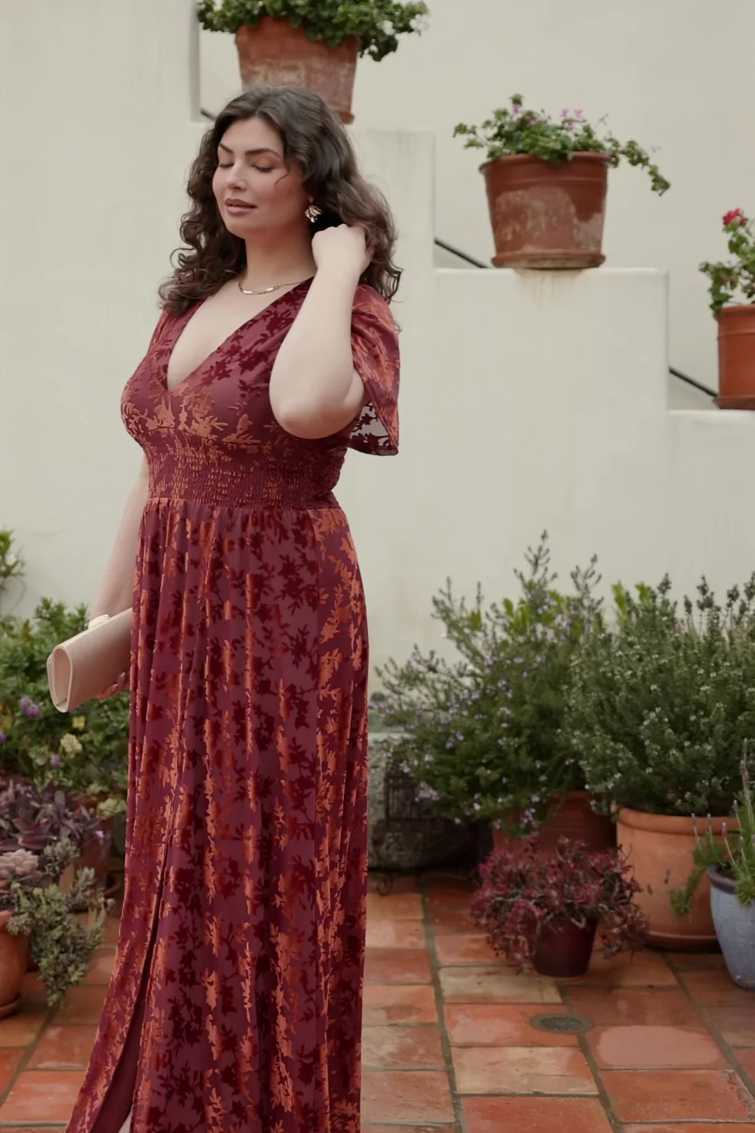 Veronica Velvet Maxi Dress — Embossed Velvet