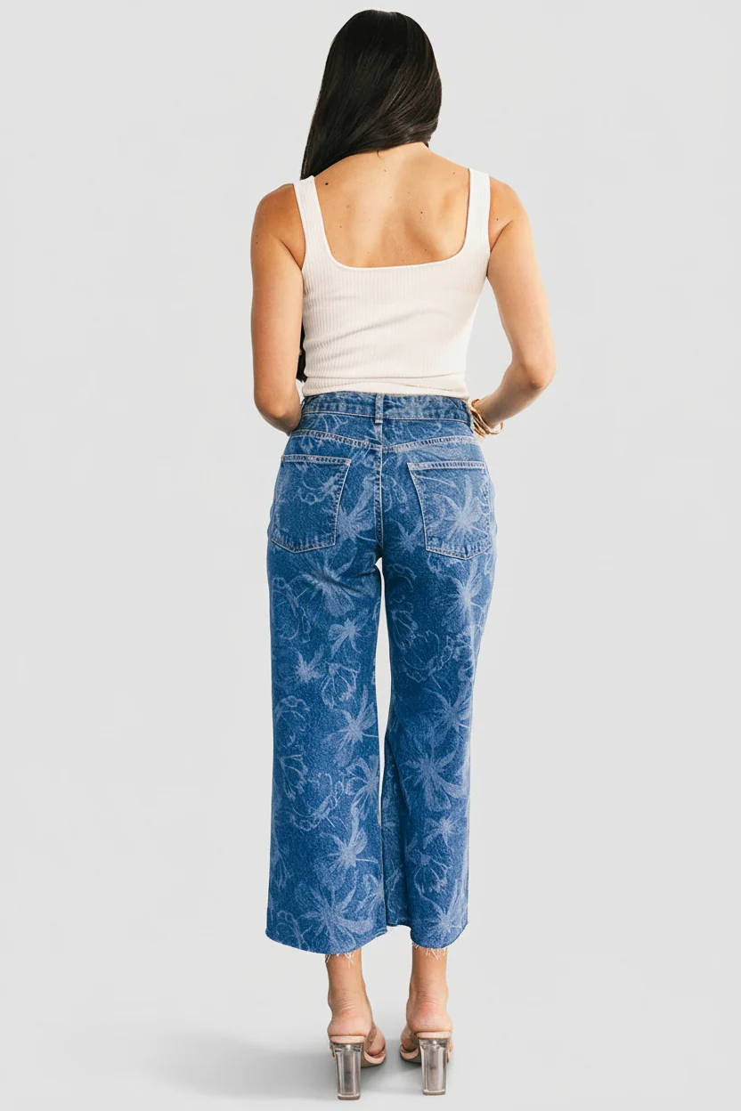 Cádiz Mid Rise Relaxed Jeans, Medium Floral 5 Cádiz Mid Rise Relaxed Jeans, Medium Floral