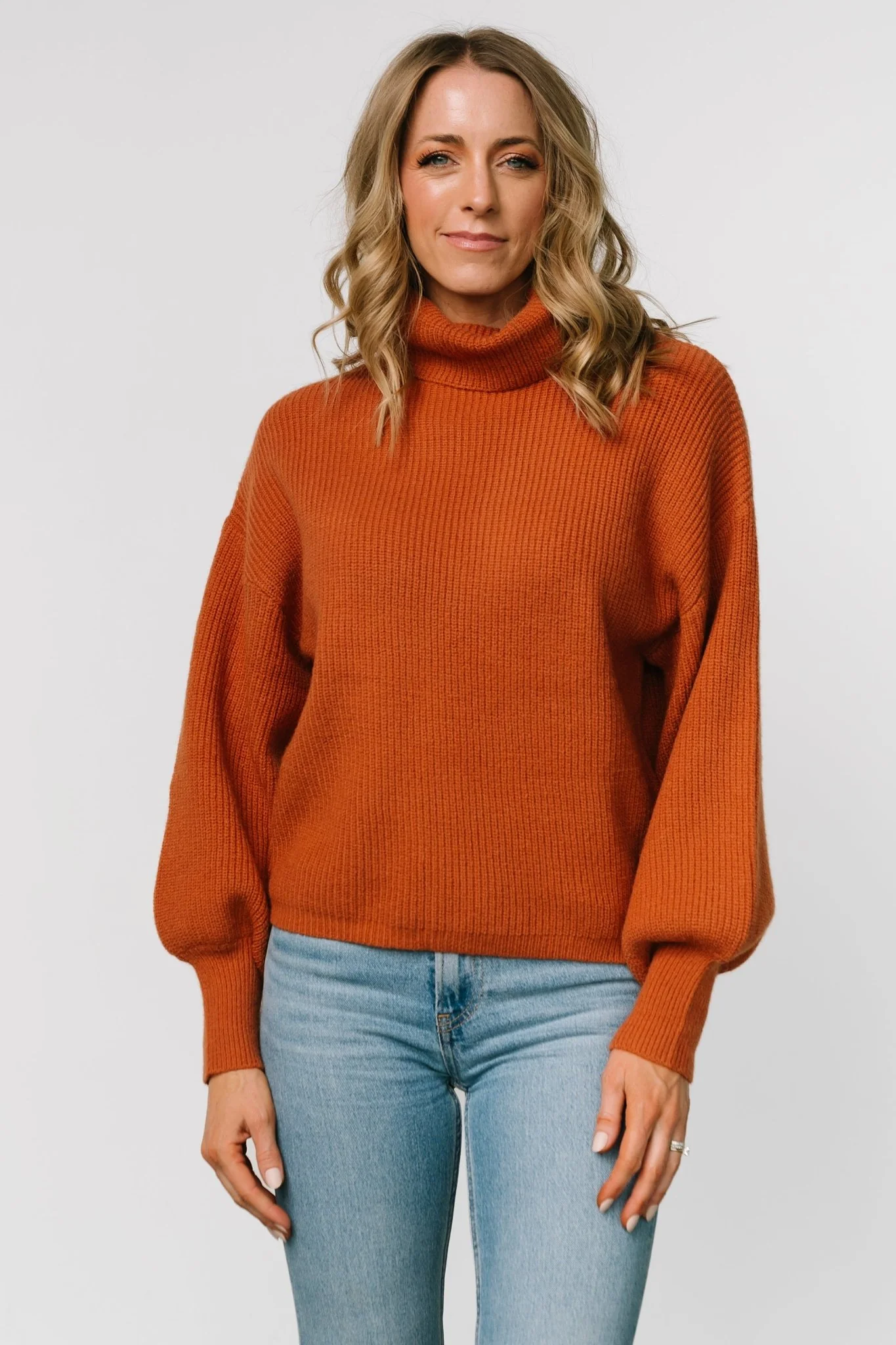 Malcolm Turtleneck Sweater - Spice Ribbed Knit