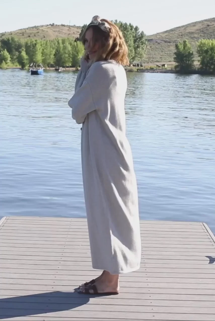 Ethel Long Cardigan — Light Gray Longline