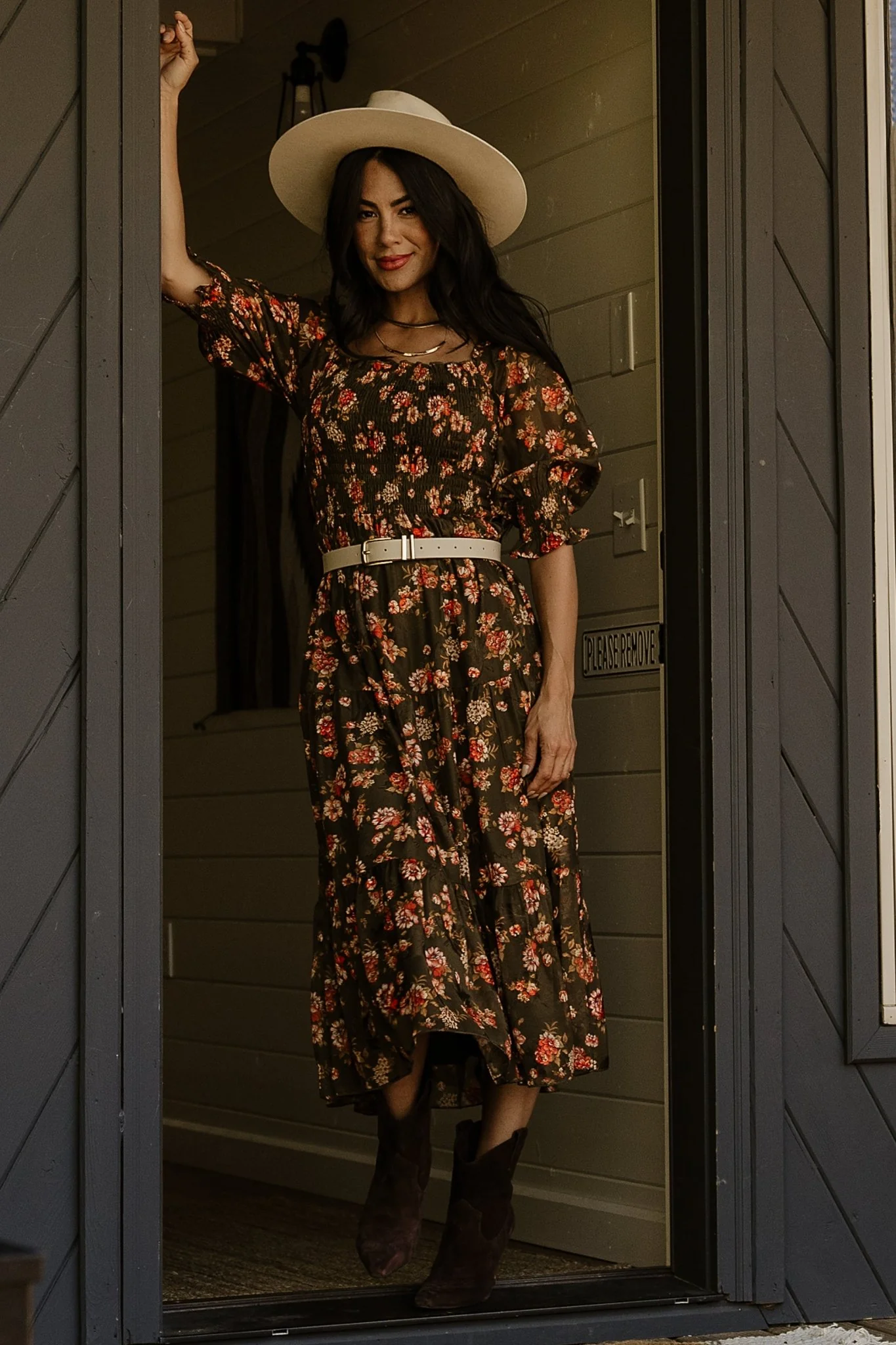 Fabian Jacquard Midi Dress — Olive Floral 6 Fabian Jacquard Midi Dress — Olive Floral