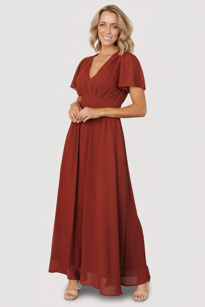 Birdie Maxi Dress — Cinnamon Chiffon