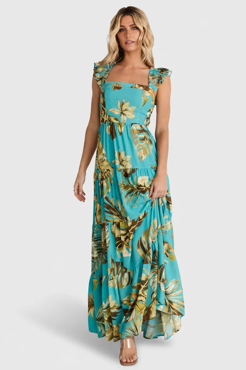 Encinitas Maxi Dress Caribbean Blue 16 Encinitas Maxi Dress Caribbean Blue