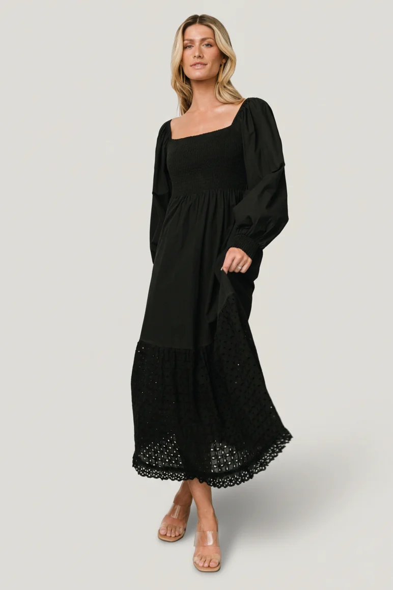Chandler Eyelet Maxi Dress — Smocked Bodice