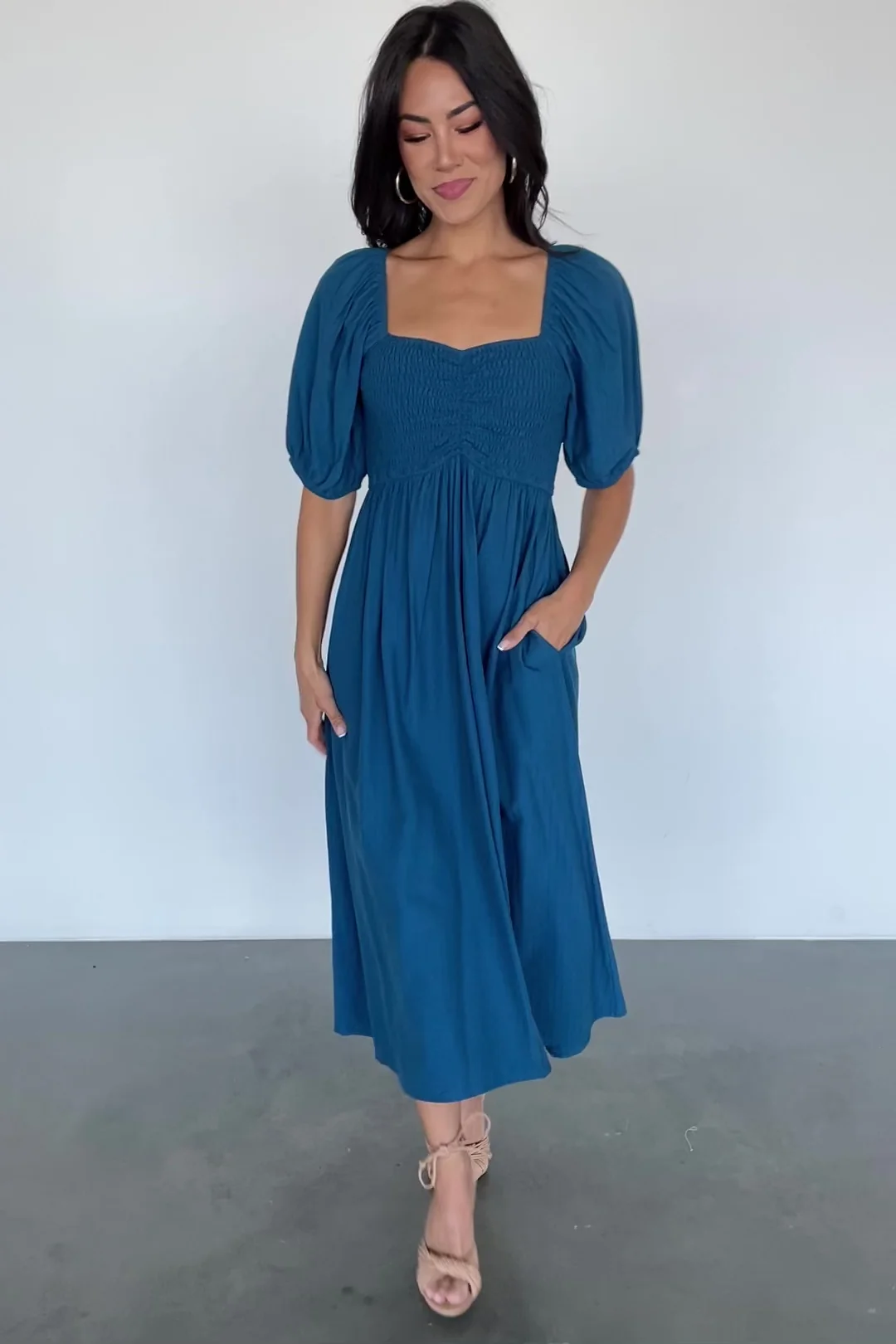 Stefania Midi Dress — Mediterranean Blue