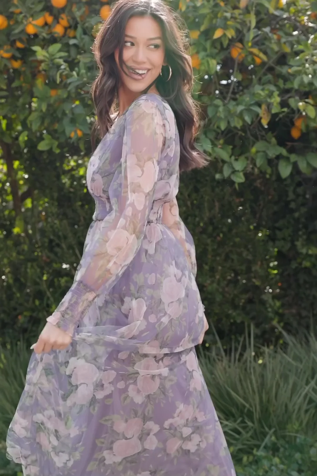 Layla Tulle Maxi Dress — Lavender Floral