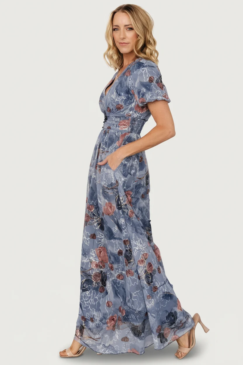 Ardley Maxi Dress Slate Print Embroidered Tulle 4 Ardley Maxi Dress Slate Print Embroidered Tulle
